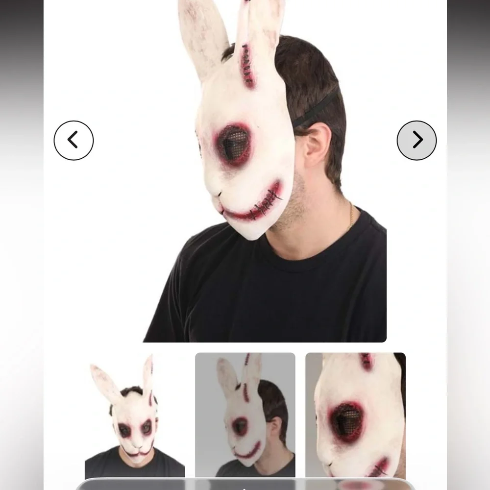 Scary Wicked Rabbit Adult Unisex Mask Halloween Costume Horror Cosplay NWT